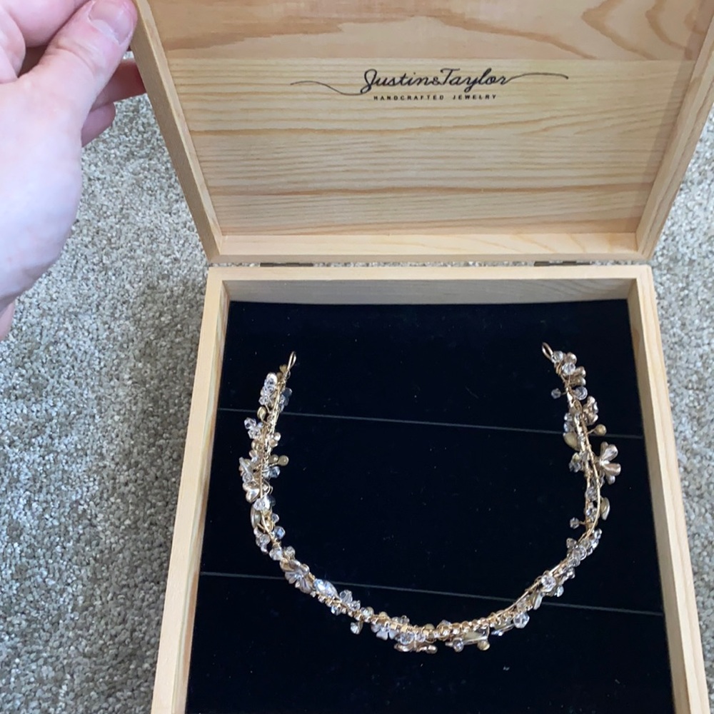 BHLDN Justin Taylor beaded bridal crown